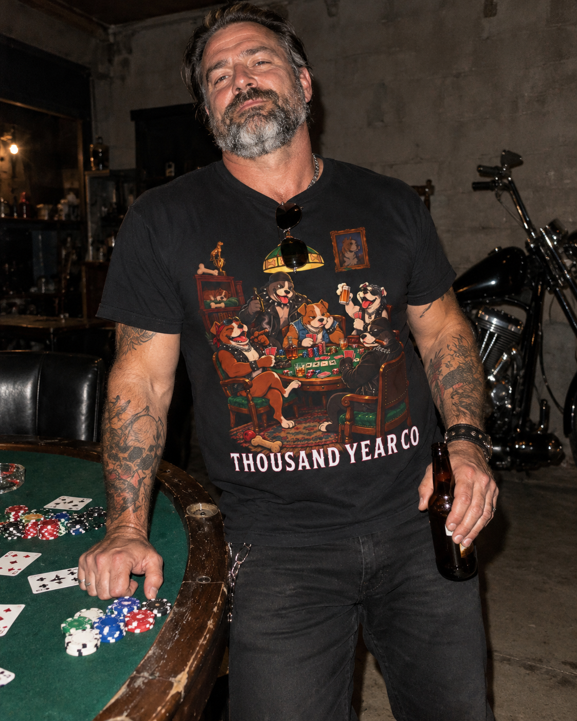Biker Dogs Poker Night - T Shirt