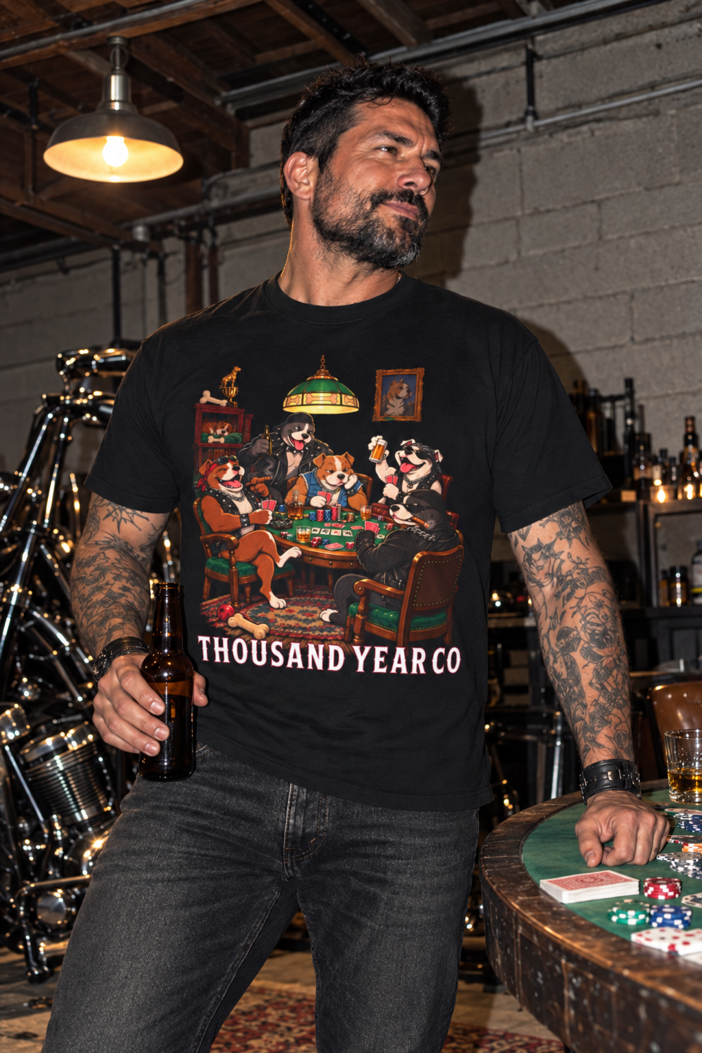 Biker Dogs Poker Night - T Shirt