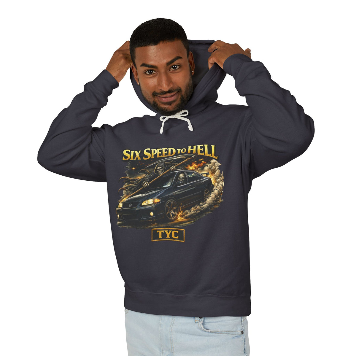 Six Speed to Hell - Lightweight Hoodie - Thousand Year Co