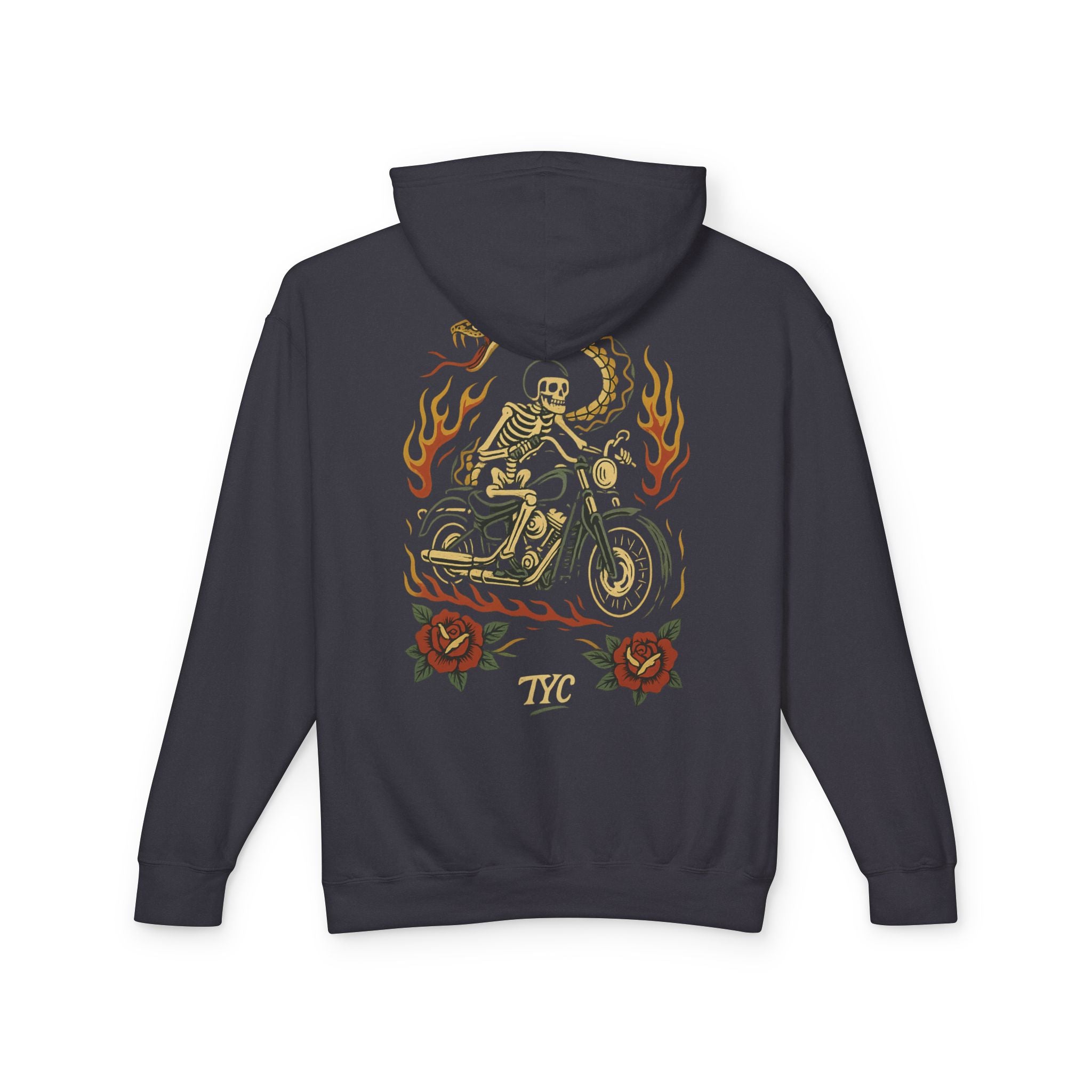 Vintage Tattoo Motorcycle Lightweight Hoodie