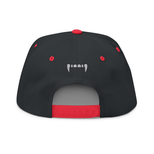 The Count: "I never drink... Wine." Flat Bill Cap | Vampire Horror Hat