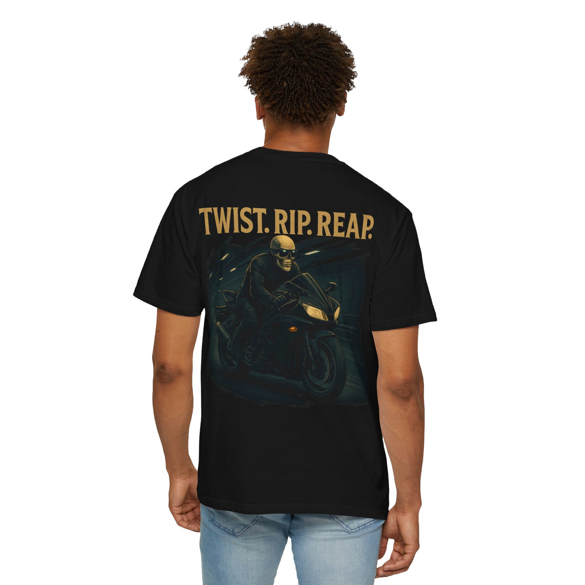 TWIST. RIP. REAP. – 2000s Sportbike Skeleton T Shirt - Thousand Year Co