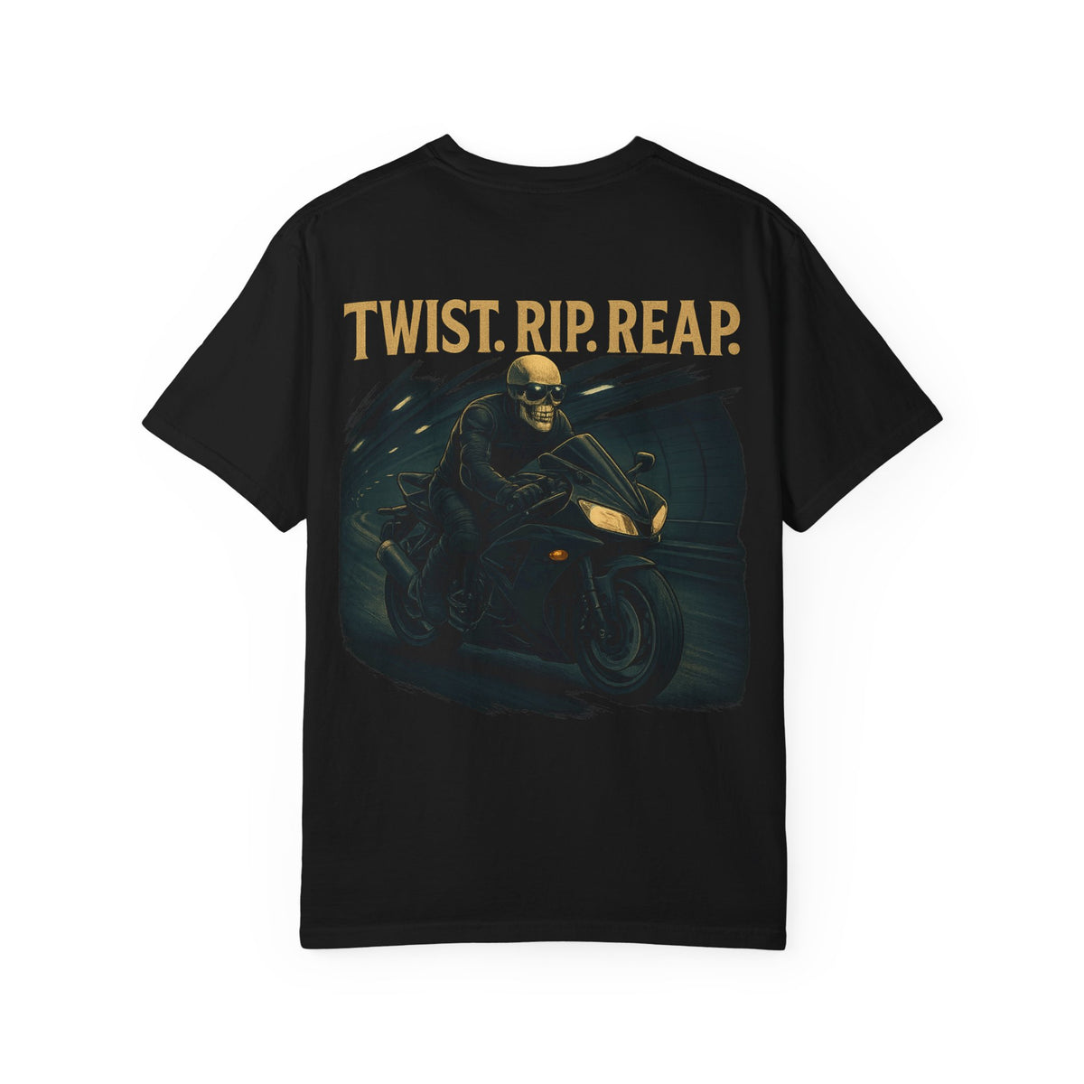 TWIST. RIP. REAP. – 2000s Sportbike Skeleton T Shirt - Thousand Year Co
