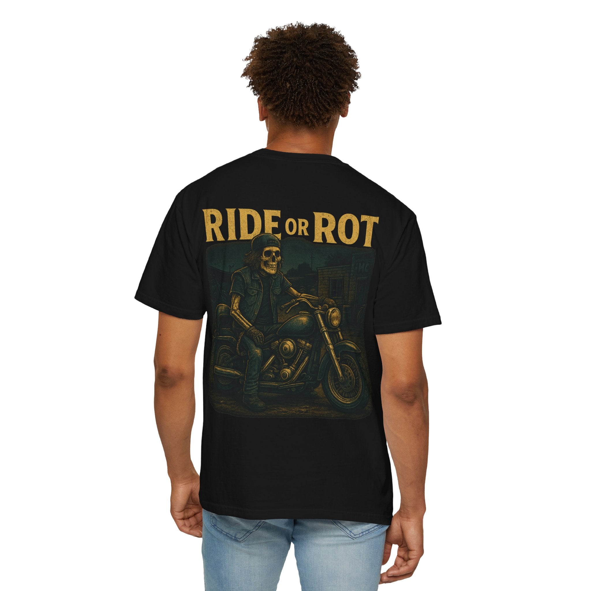 Ride or Rot – 1990s Cruiser Skull T Shirt