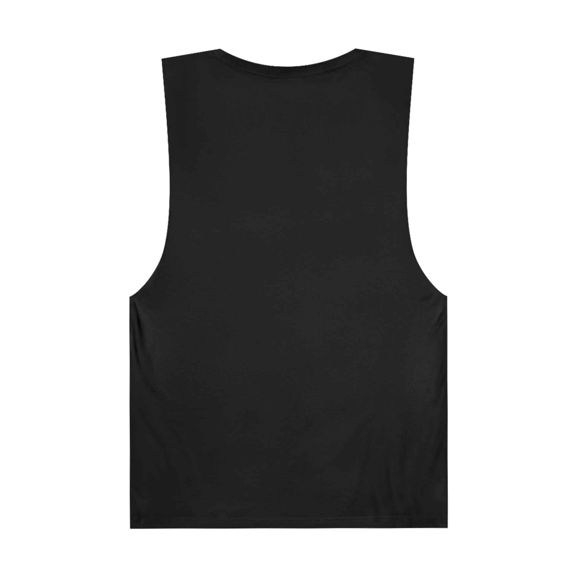 Black sleeveless shirt on a white background