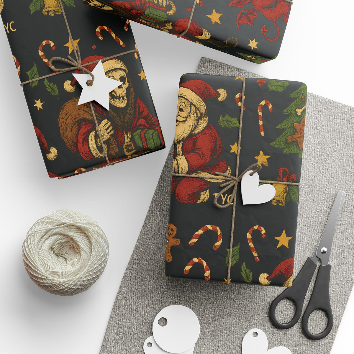 Reaper Santa Holiday Wrapping Paper - Thousand Year Co