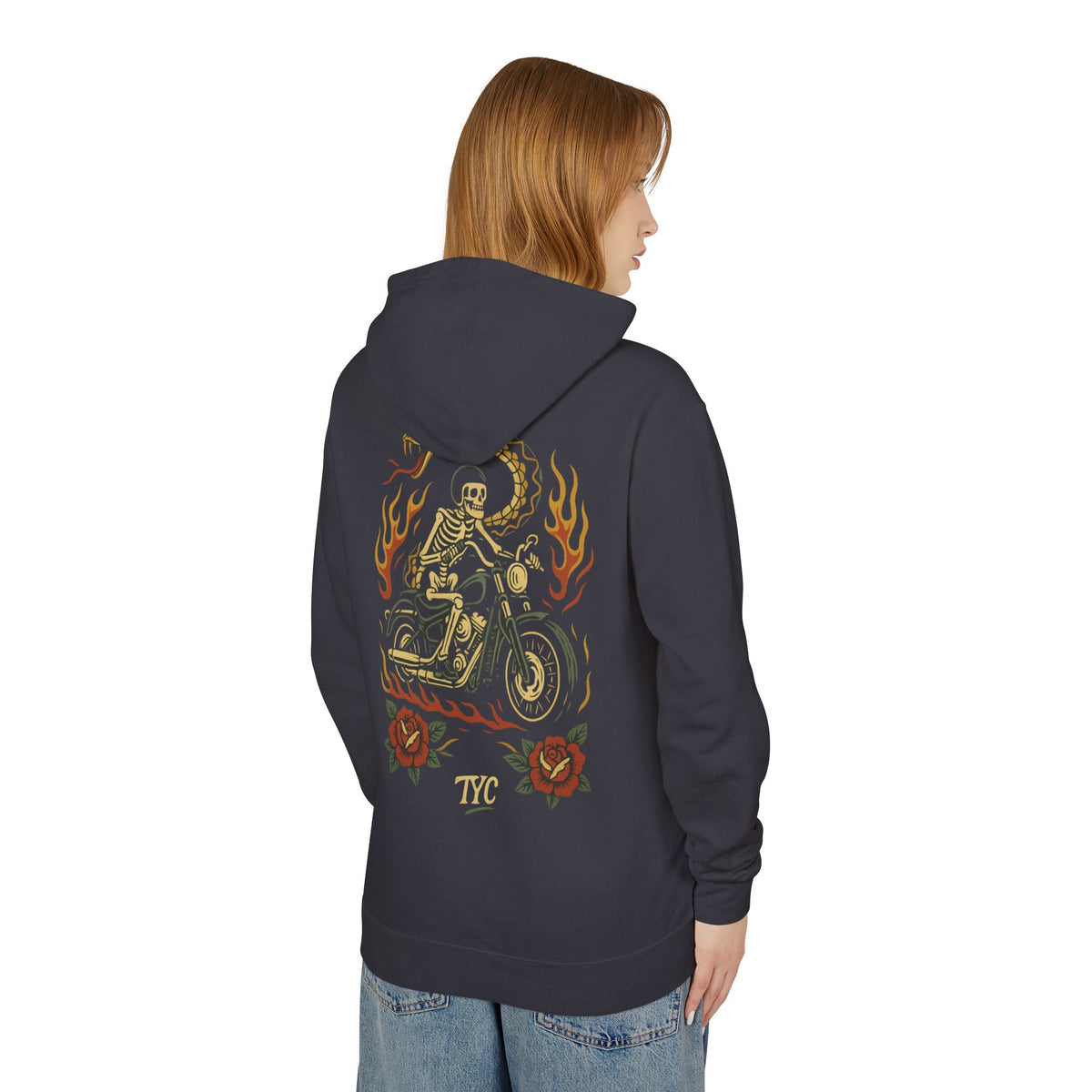 Vintage Tattoo Motorcycle Lightweight Hoodie - Thousand Year Co