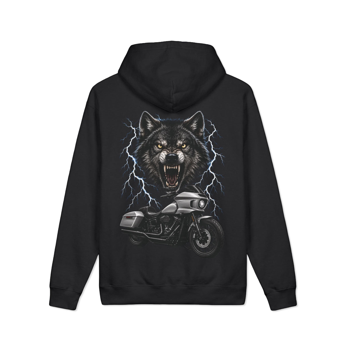 Lone Wolf Biker - Heavyweight Hoodie