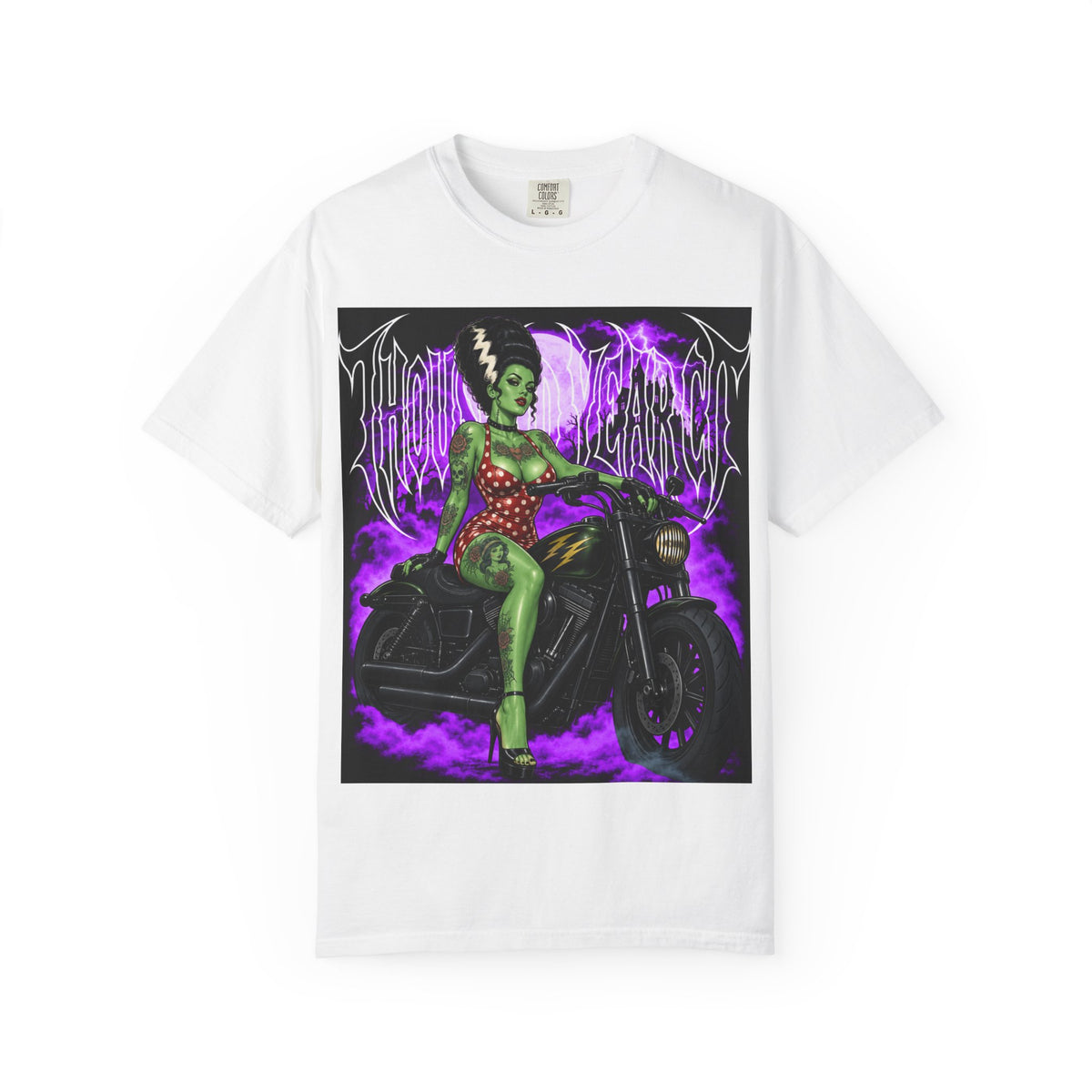Frankenstein Bride Biker Pin-Up - T Shirt