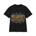 No Saints In The Garage T-Shirt - Vintage Lightning Garage Crew Tee
