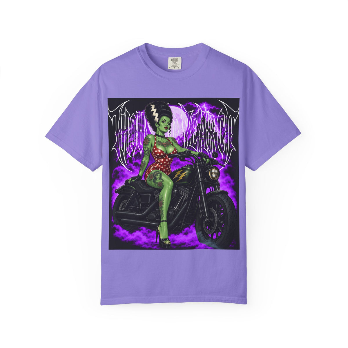 Frankenstein Bride Biker Pin-Up - T Shirt