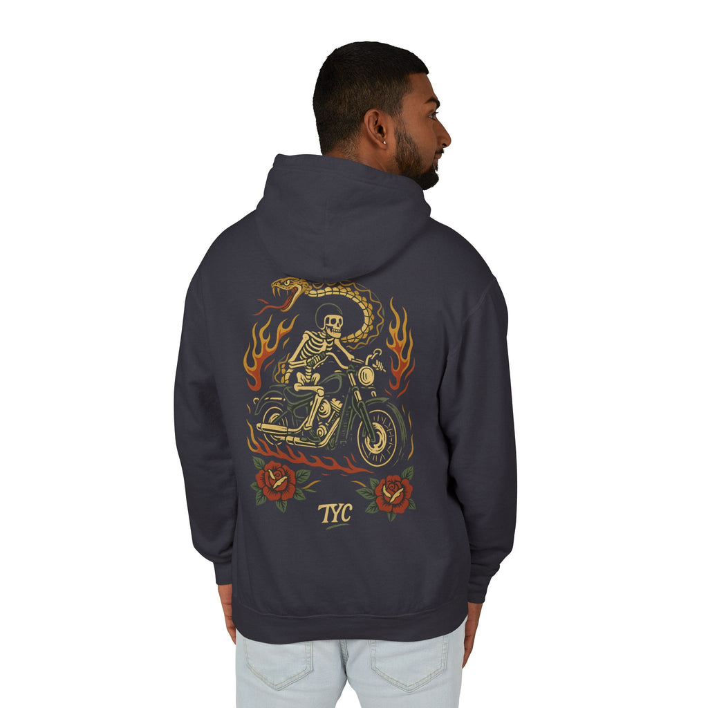 Vintage Tattoo Motorcycle Lightweight Hoodie