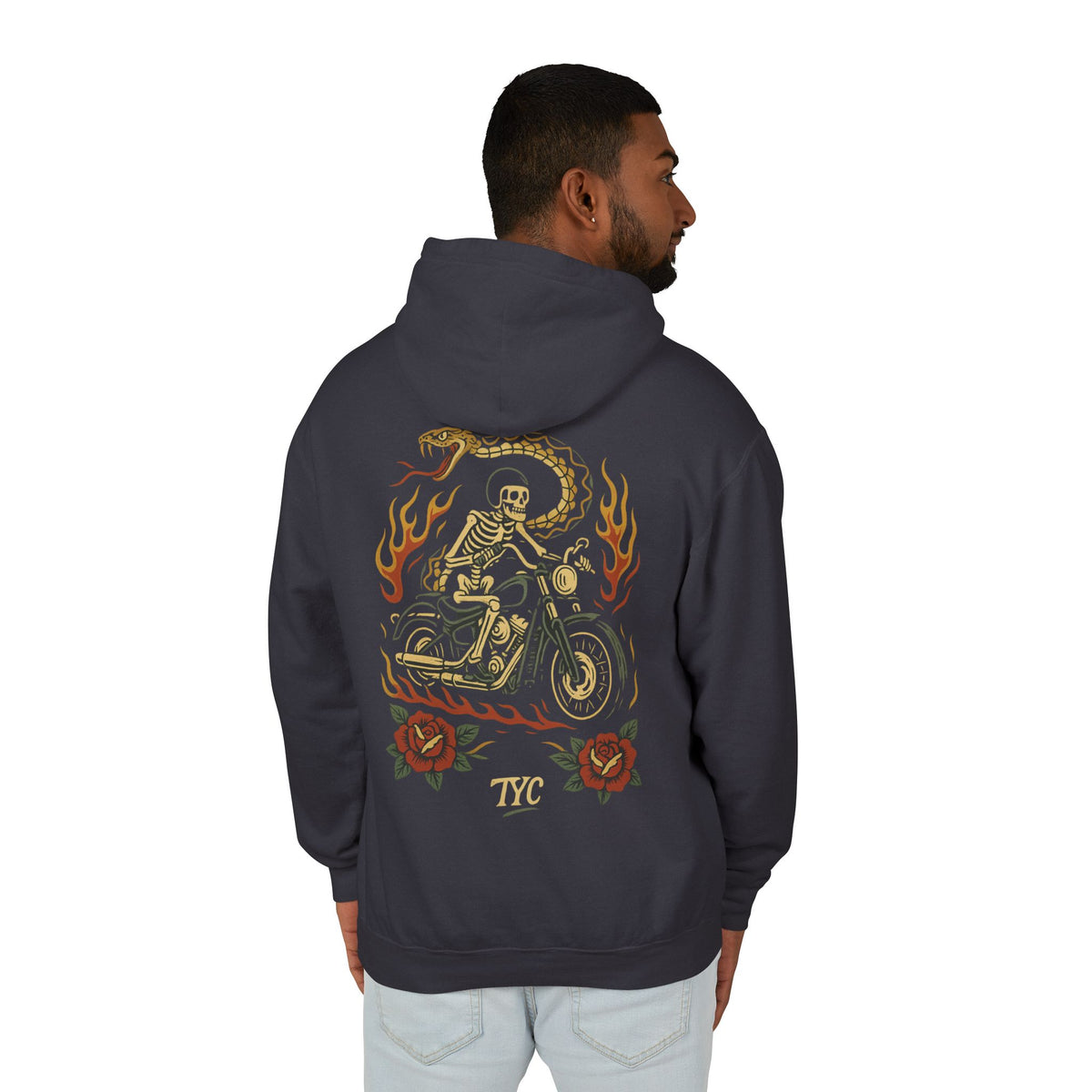 Vintage Tattoo Motorcycle Lightweight Hoodie - Thousand Year Co