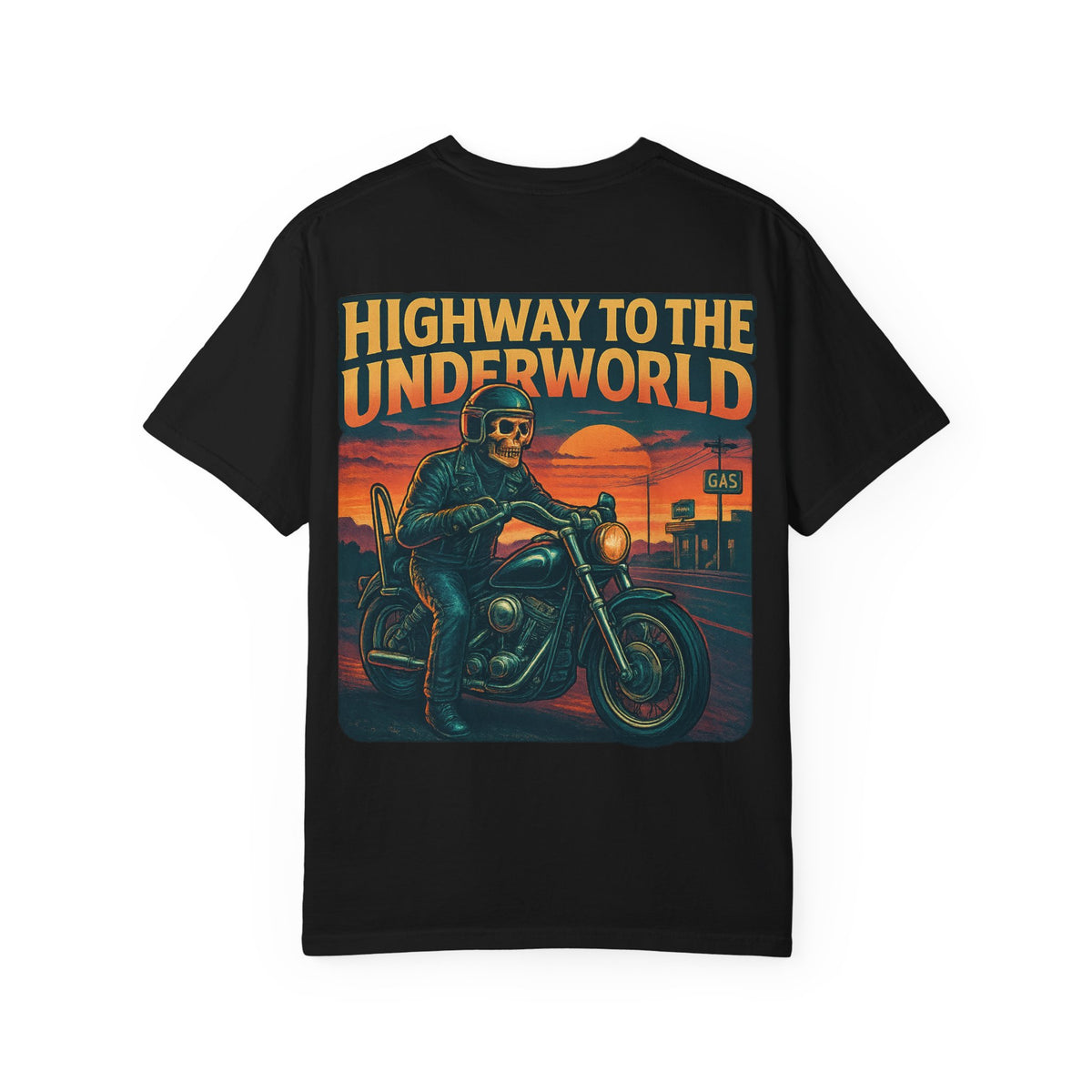 Highway to the Underworld – 1980s FXR - Style Biker T Shirt - Thousand Year Co