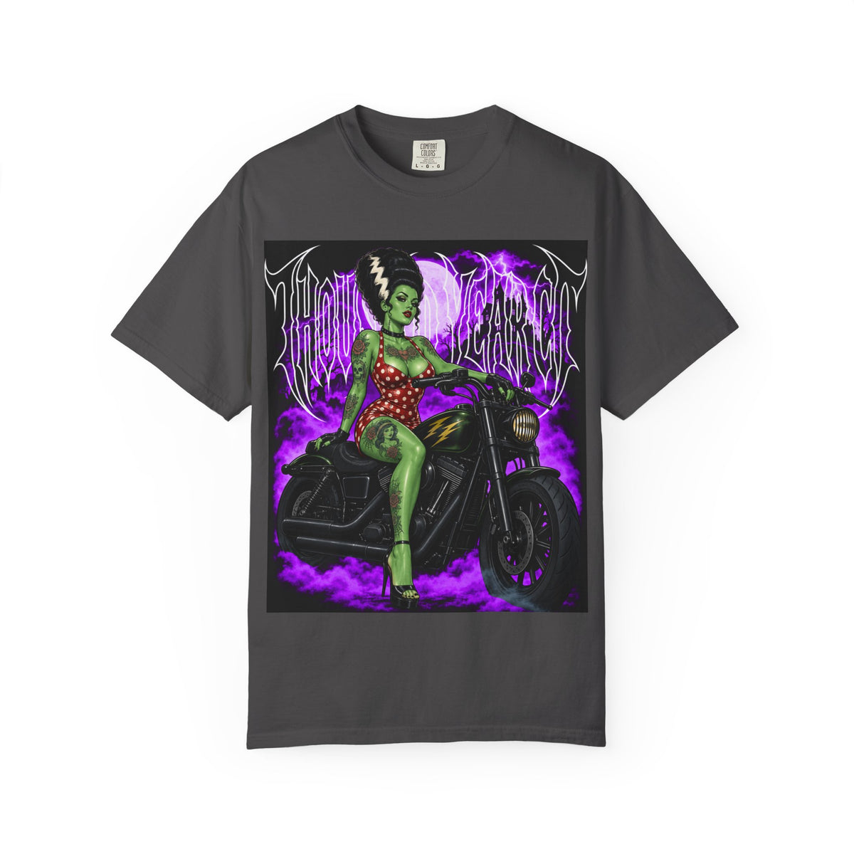 Frankenstein Bride Biker Pin-Up - T Shirt