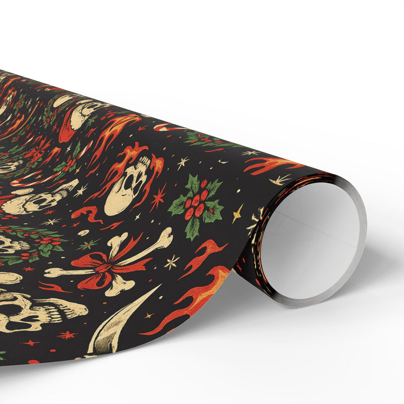 Skull Santa Holiday Wrapping Paper - Thousand Year Co