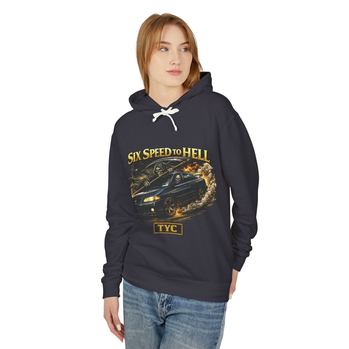 Six Speed to Hell - Lightweight Hoodie - Thousand Year Co