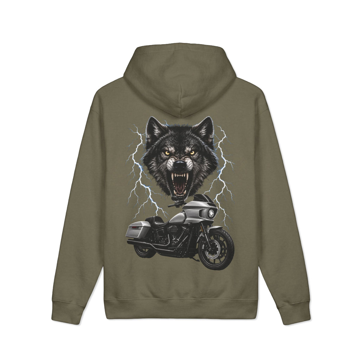Lone Wolf Biker - Heavyweight Hoodie