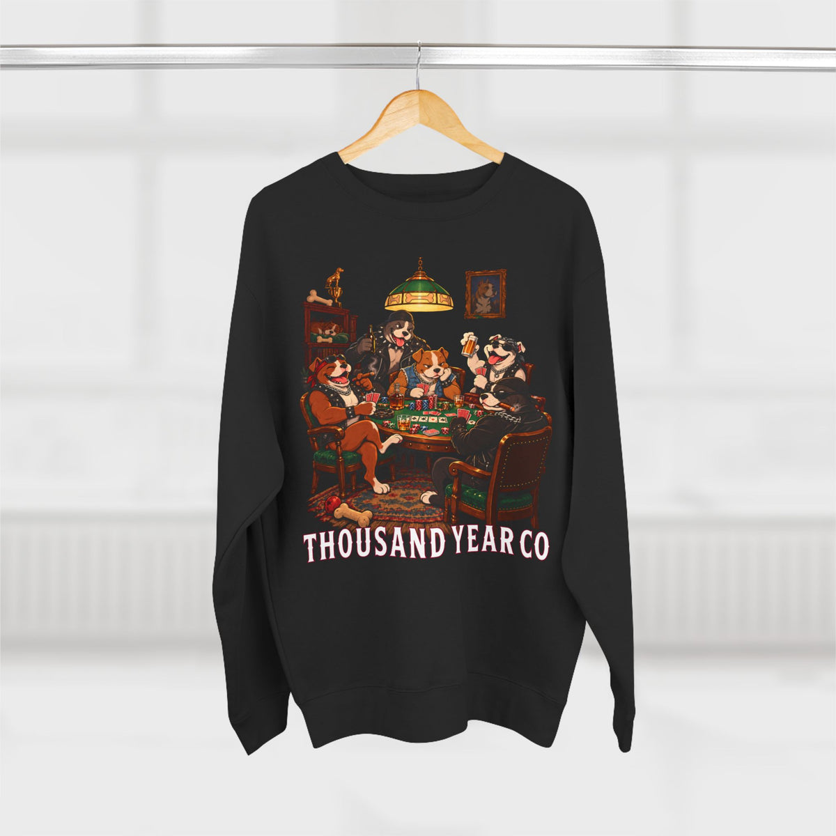 Biker Dogs Poker Night - Crewneck Sweatshirt