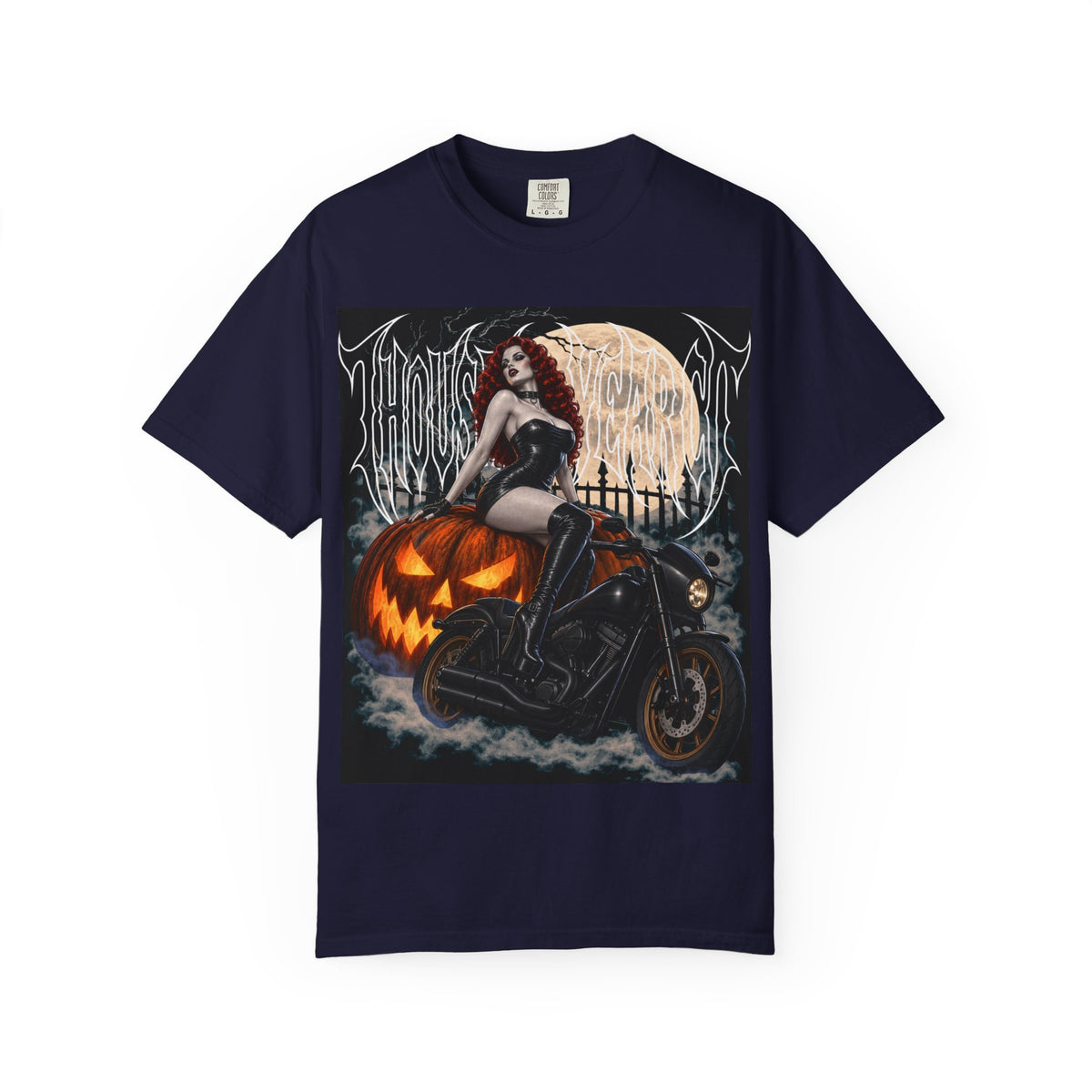 Halloween Vampire Biker Pin-Up  - T Shirt