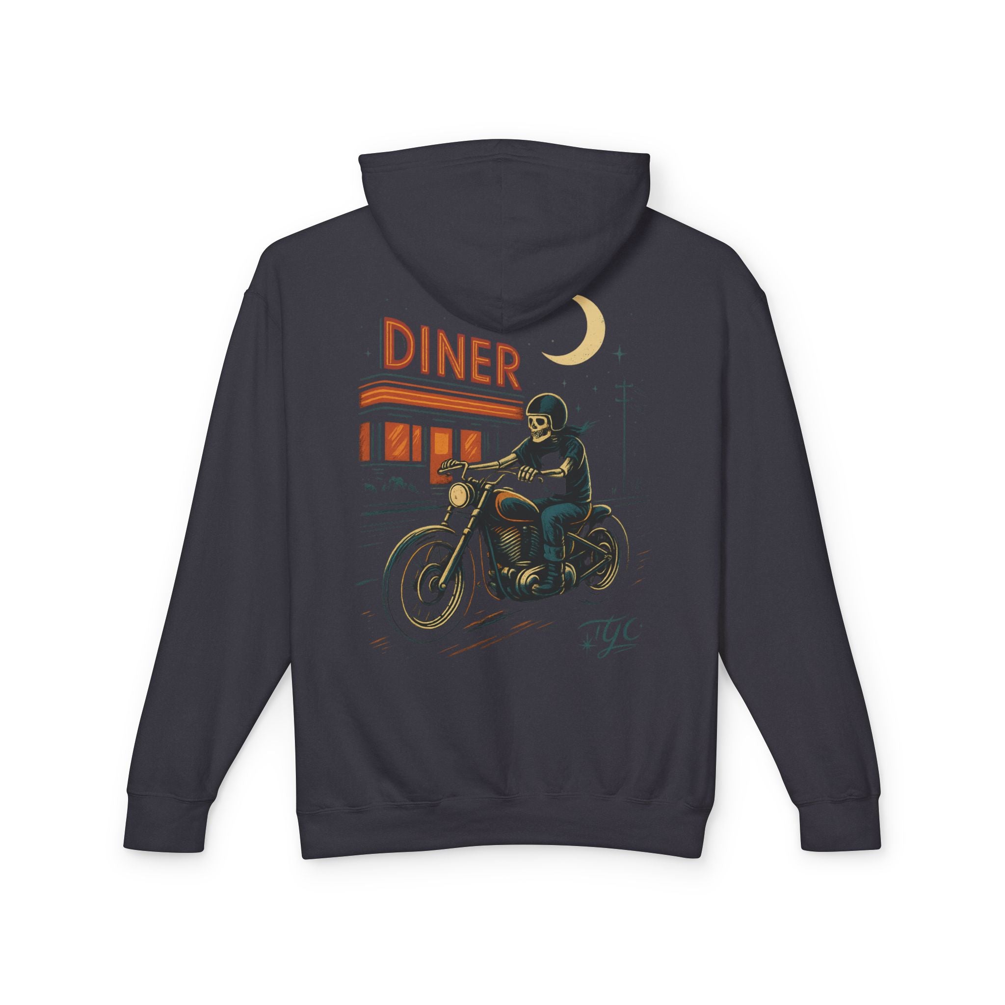 Vintage Diner Motorcycle Lightweight Hoodie