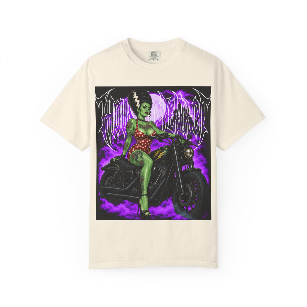 Frankenstein Bride Biker Pin-Up - T Shirt