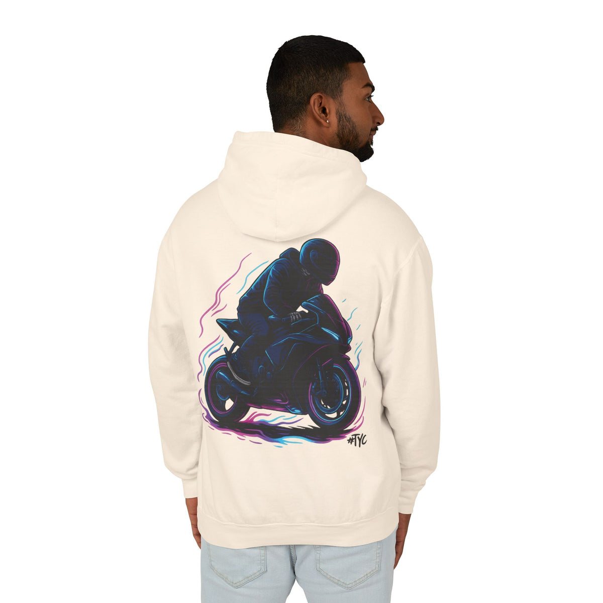 Neon Rider Motorcycle Lightweight Hoodie - Thousand Year Co