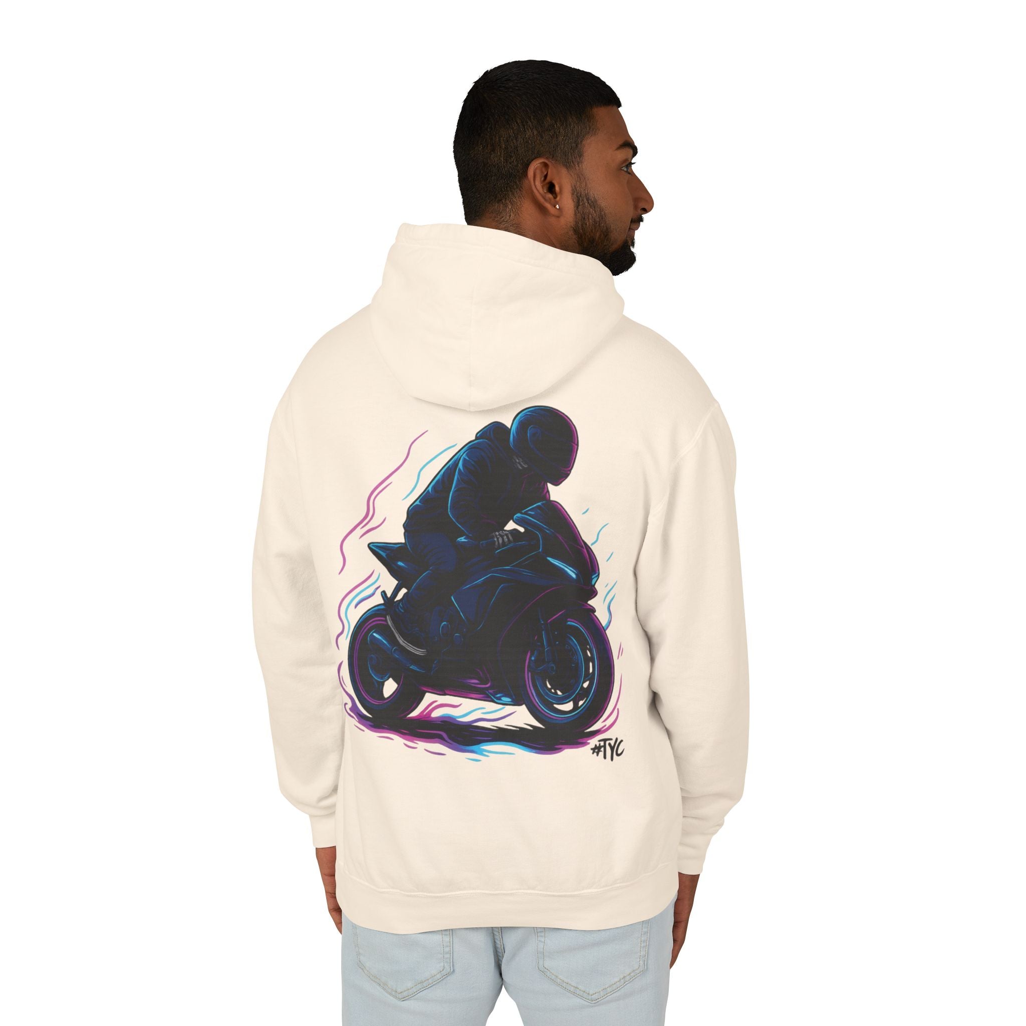 Neon Rider Motorcycle Lightweight Hoodie