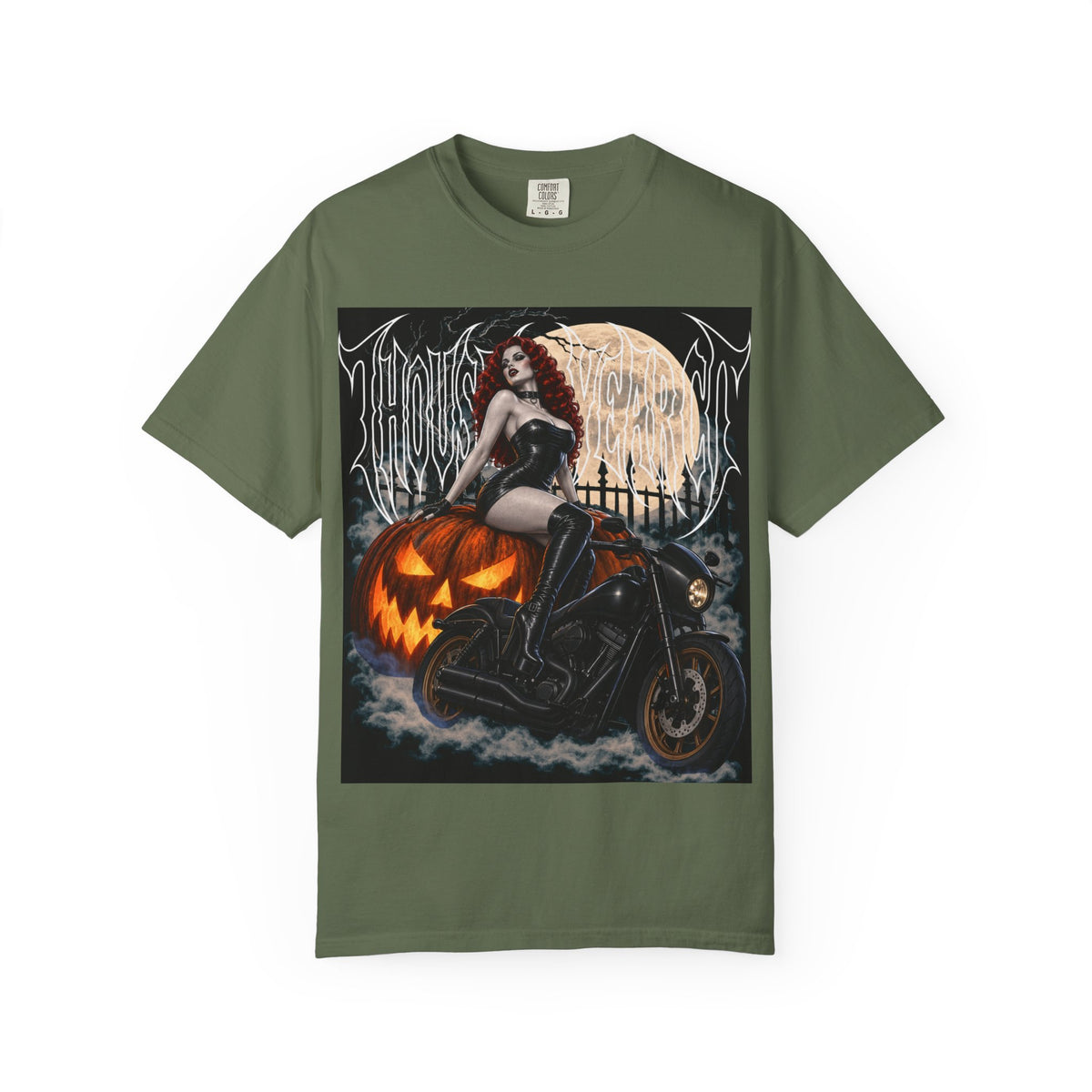 Halloween Vampire Biker Pin-Up  - T Shirt