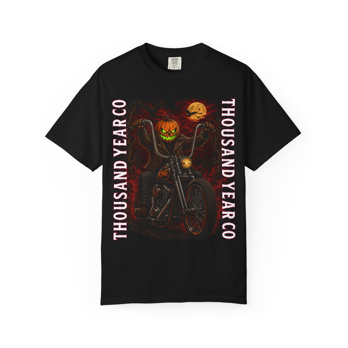 Pumpkin Head Biker - T Shirt