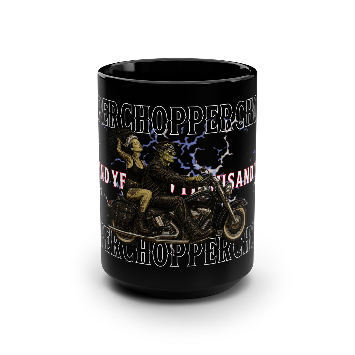 Frankenstein Monster Bride Chopper - Black Mug 15 oz