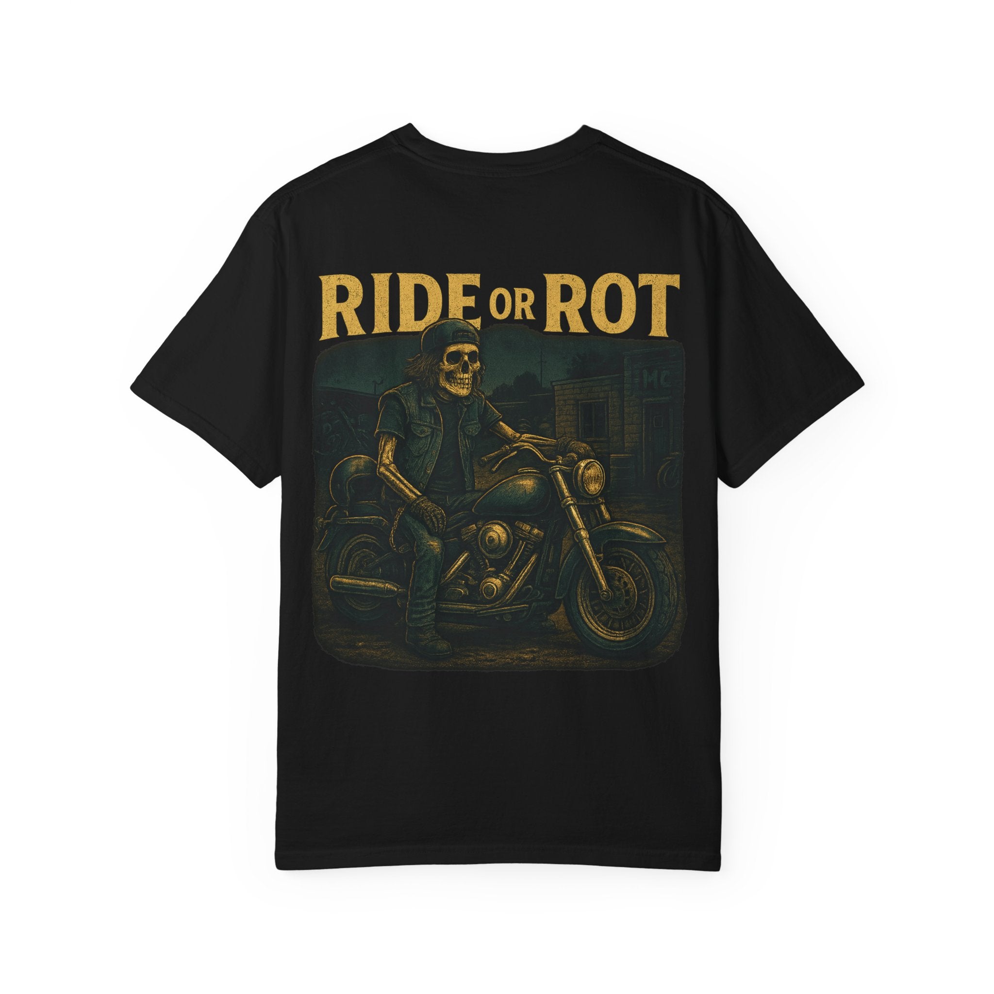 Ride or Rot – 1990s Cruiser Skull T Shirt