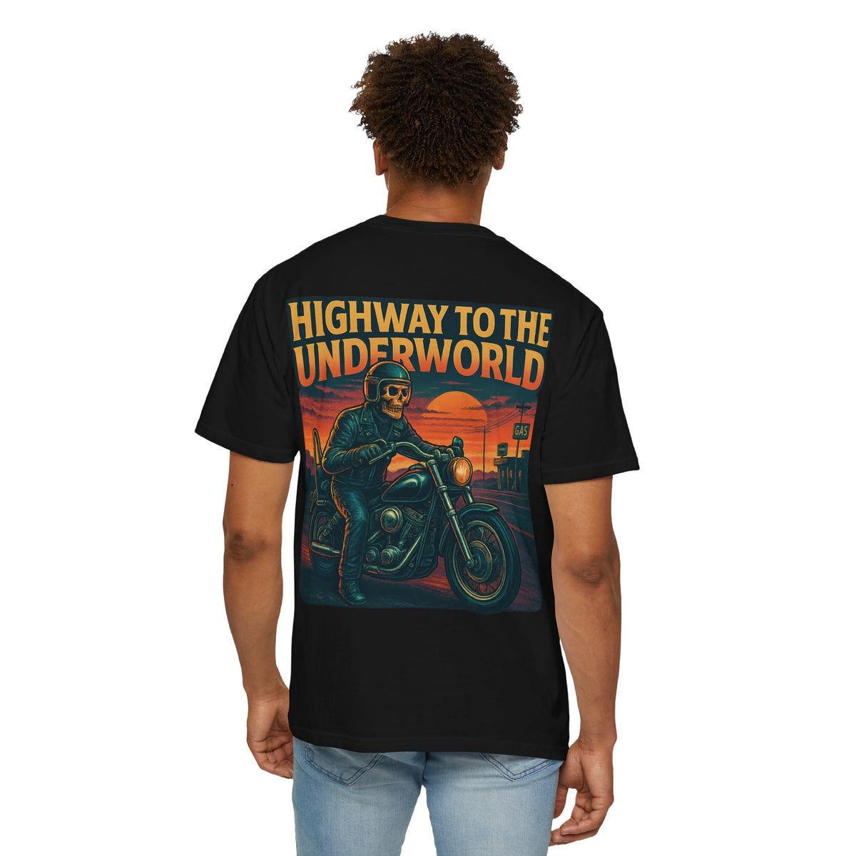 Highway to the Underworld – 1980s FXR - Style Biker T Shirt - Thousand Year Co