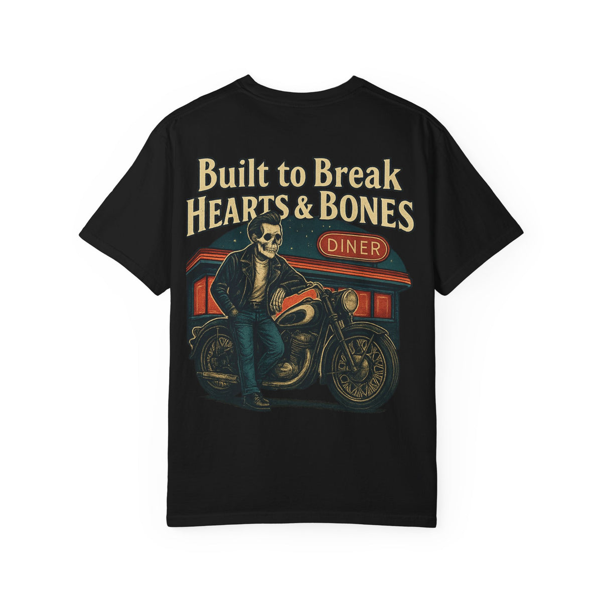 Built to Break Hearts & Bones – 1950s Greaser Reaper T Shirt - Thousand Year Co