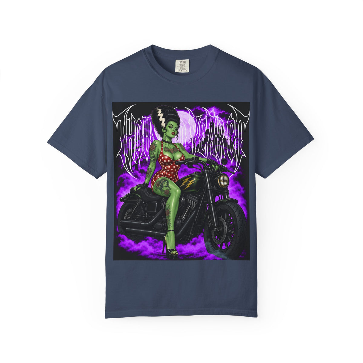 Frankenstein Bride Biker Pin-Up - T Shirt