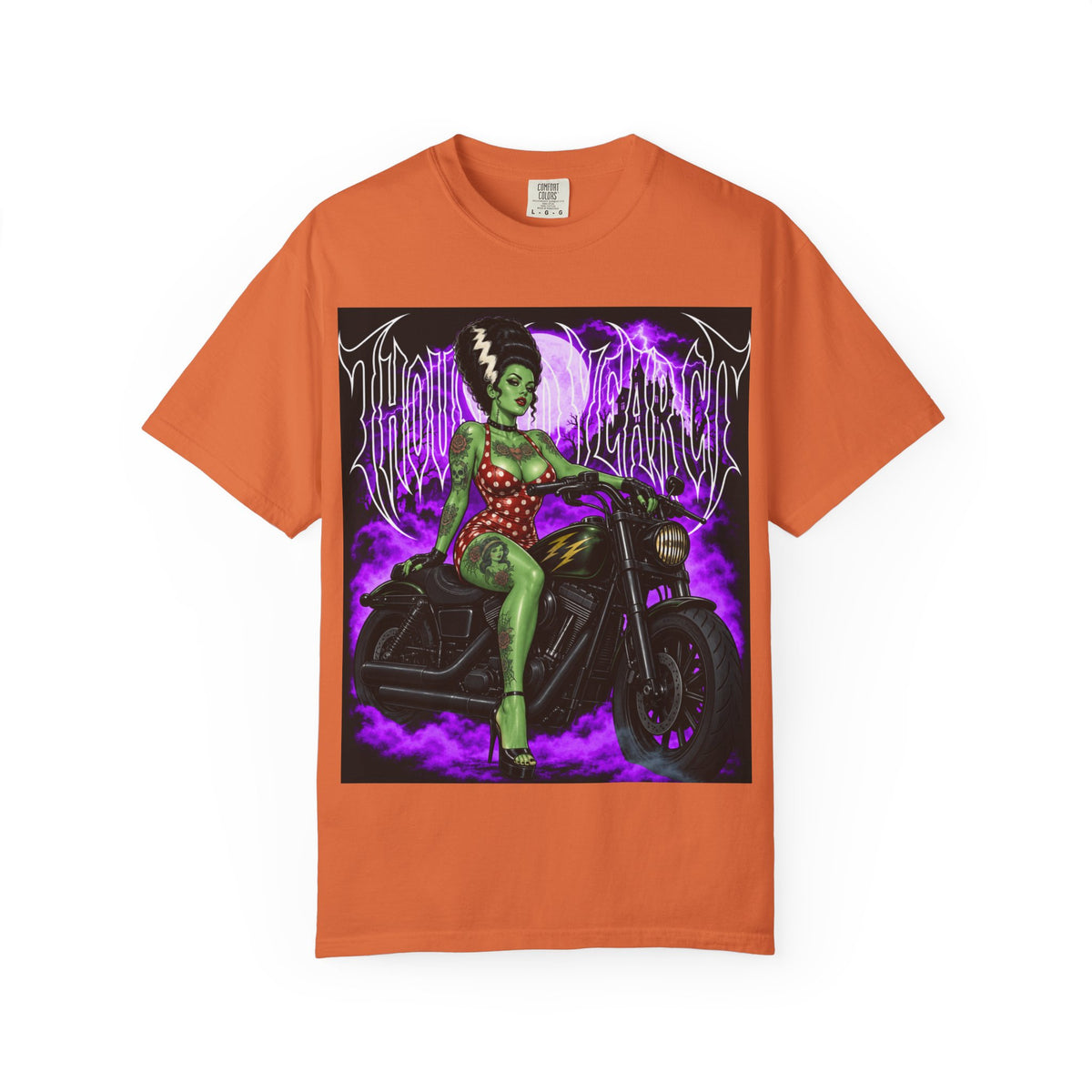 Frankenstein Bride Biker Pin-Up - T Shirt