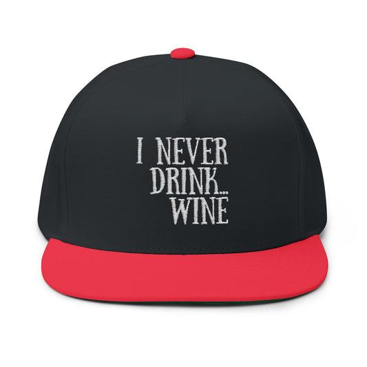 The Count: "I never drink... Wine." Flat Bill Cap | Vampire Horror Hat