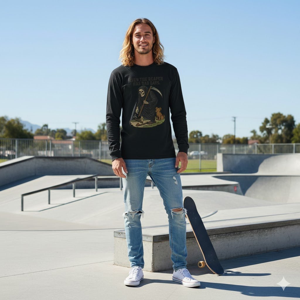 Even The Reaper Has Bad Days – Long Sleeve Tee - Thousand Year Co