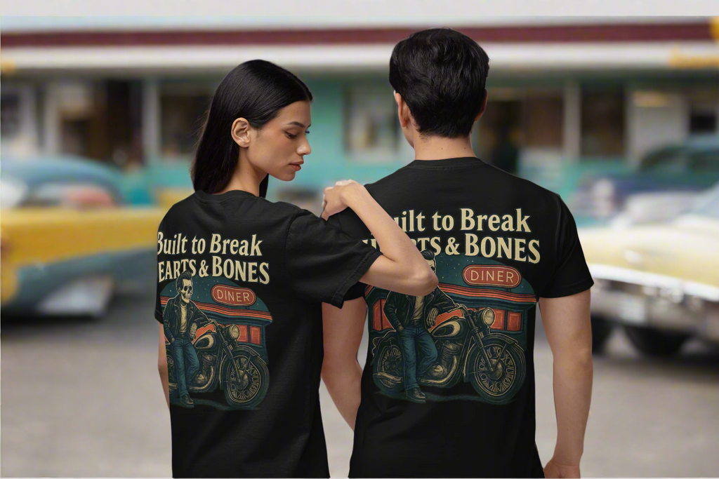 Built to Break Hearts & Bones – 1950s Greaser Reaper T Shirt
