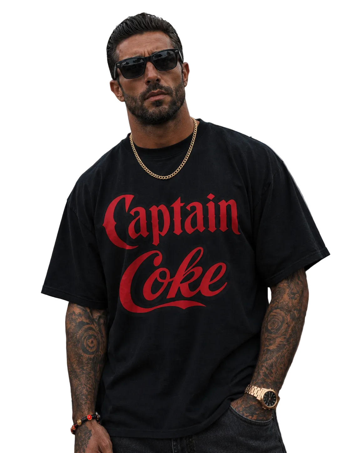 Captain Coke Graphic T-Shirt - Retro Red Tee